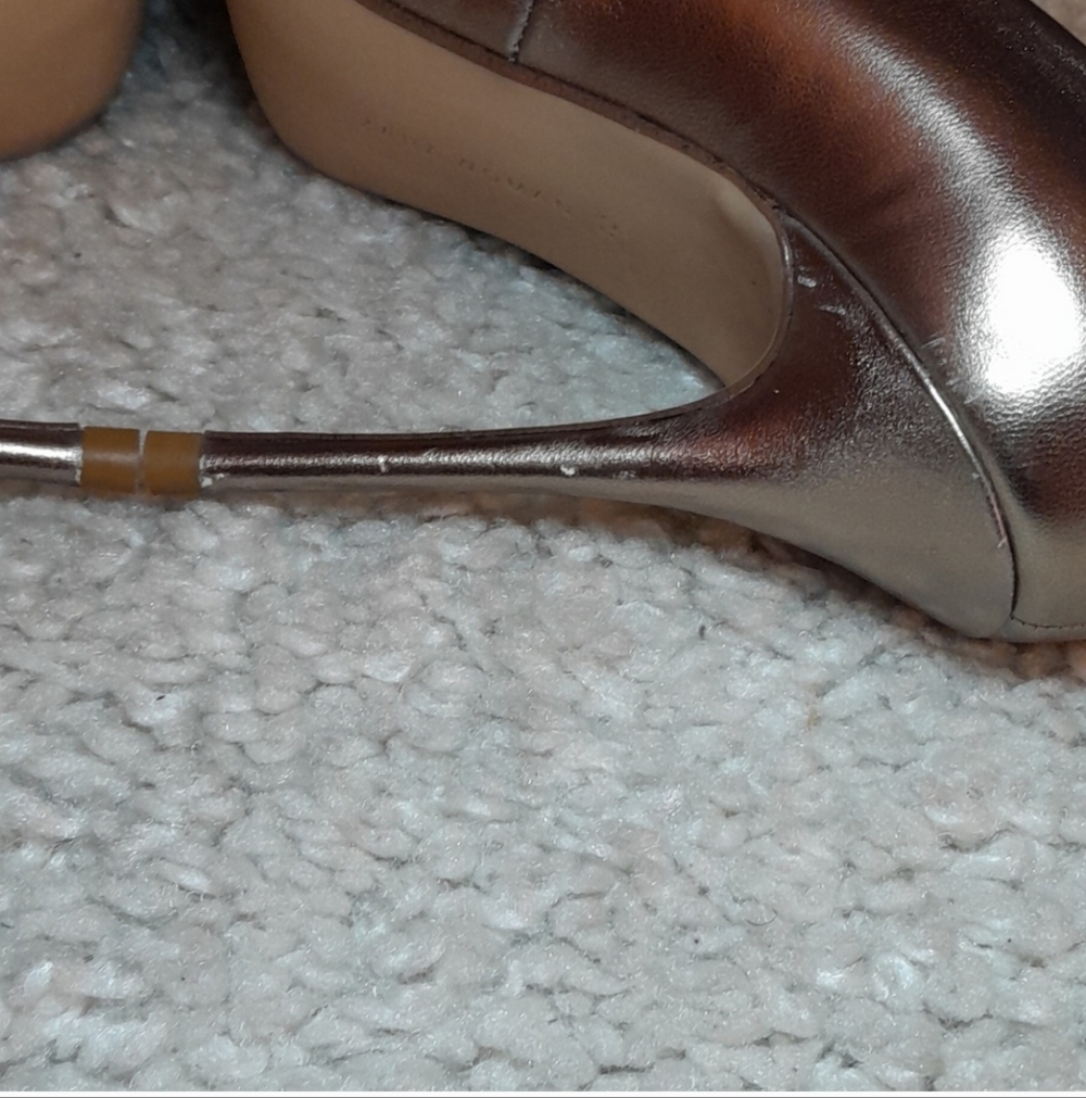 ZARA ROUND TOE Mettalic Round Toe Pumps Size 8 - Picture 12 of 16